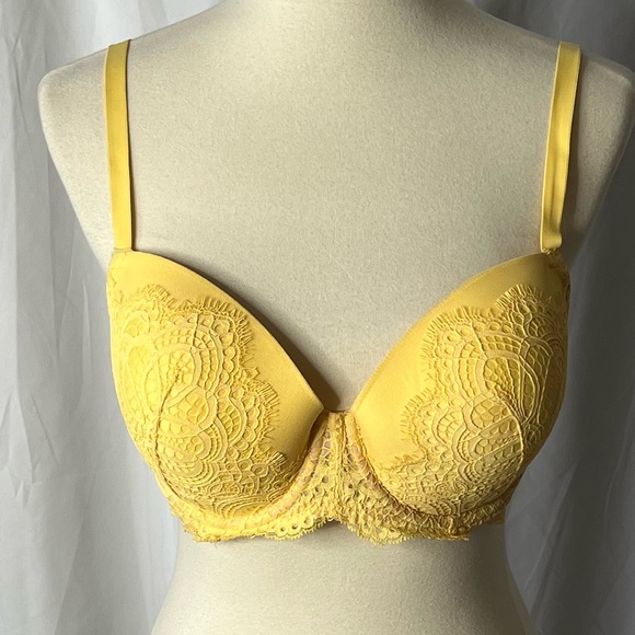 Victoria Secret Lined Yellow Demi Bra - 36 DD - Excellent Condition - Picture 1 of 7